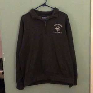 Dark grey quarter-zip sweatshirt